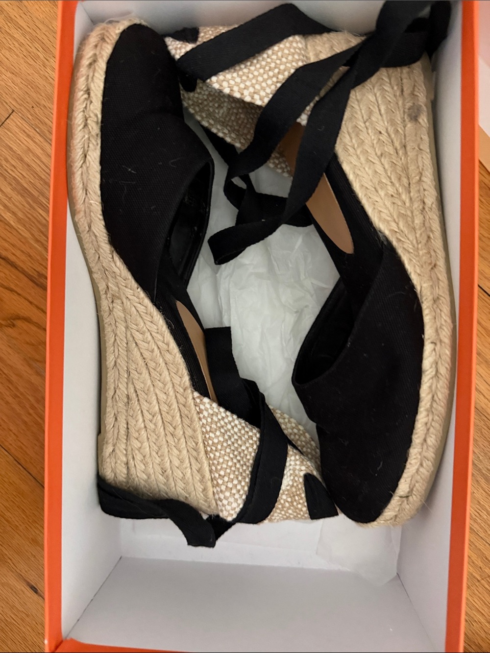 Castaner Carina Canvas Ankle-Tie Wedge Espadrilles 40 - Picture 2 of 4